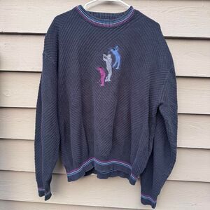 Unbranded Men's Navy and Blue Jumper